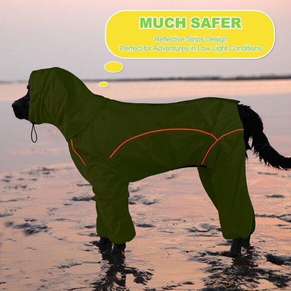 Dog Raincoat, Waterproof Dog Rain Jacket with Removable Hood Size: S - Picture 6 of 7